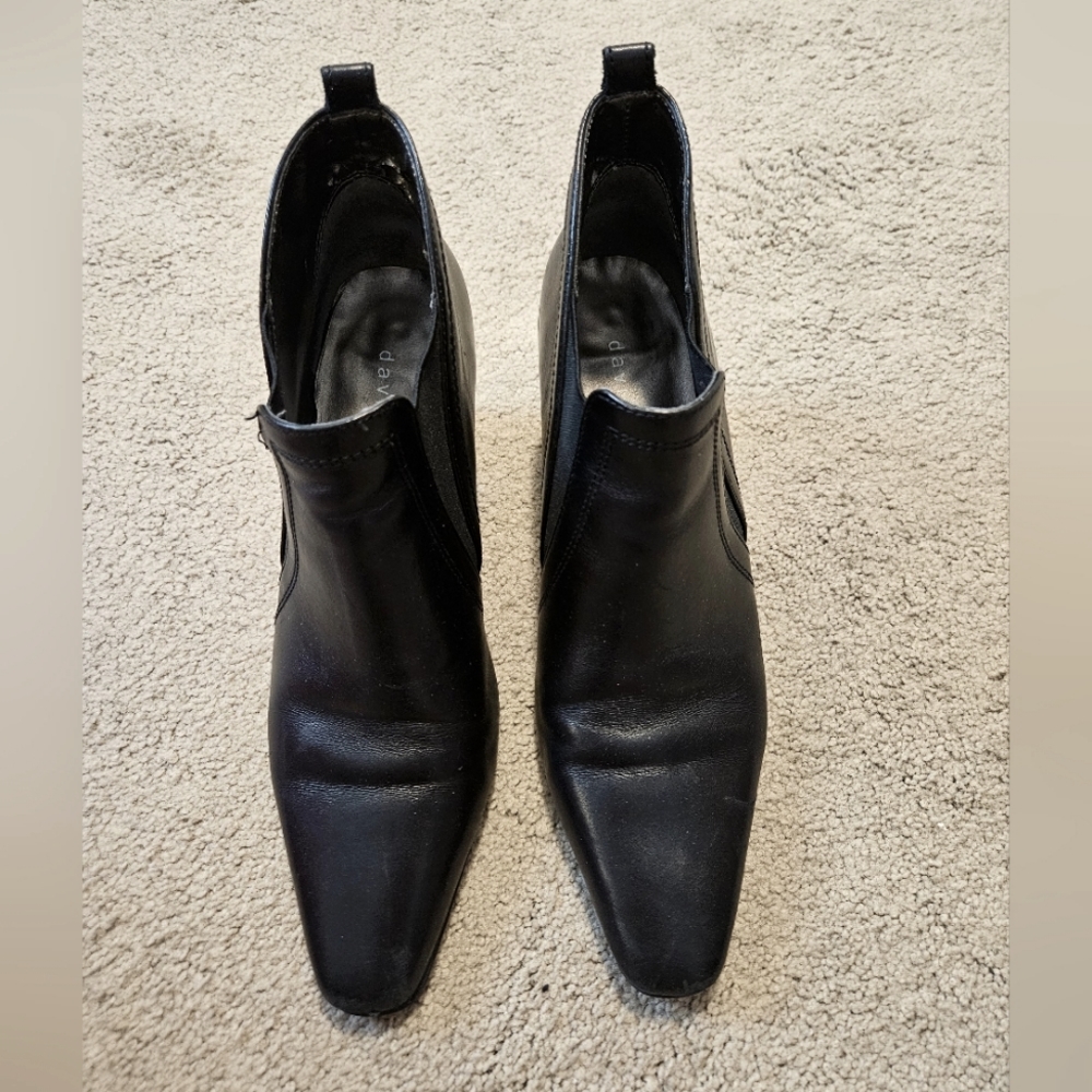 David Tate Black Leather Ankle Boots Size 8.5M